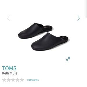 Toms vegan leather black slip on mules